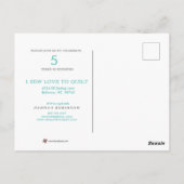 水玉模様布キルトパターン ポストカード (裏面)