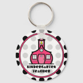 水玉模様幼稚園先生キーチェーン キーホルダー (正面)