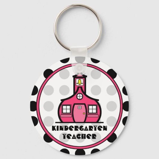 水玉模様幼稚園先生キーチェーン キーホルダー (正面)