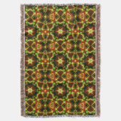 水玉模様幾何学的スター織ブランケット スローブランケット (正面縦)