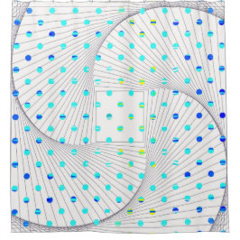 水玉模様幾何学 シャワーカーテン