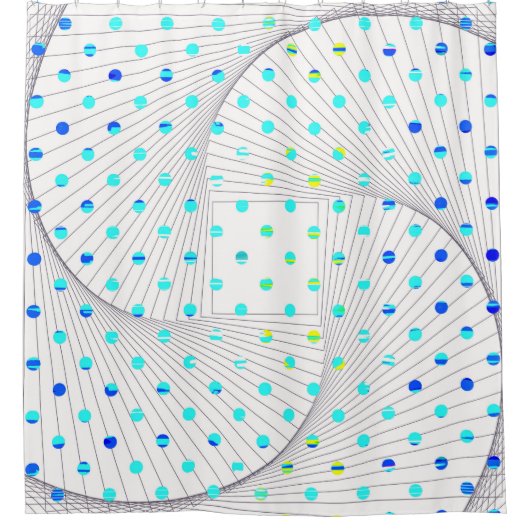 水玉模様幾何学 シャワーカーテン (正面)