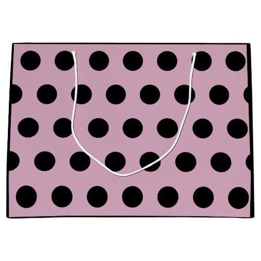 水玉模様抱き枕 – 大（ピンクと黒） ラージペーパーバッグ (正面)