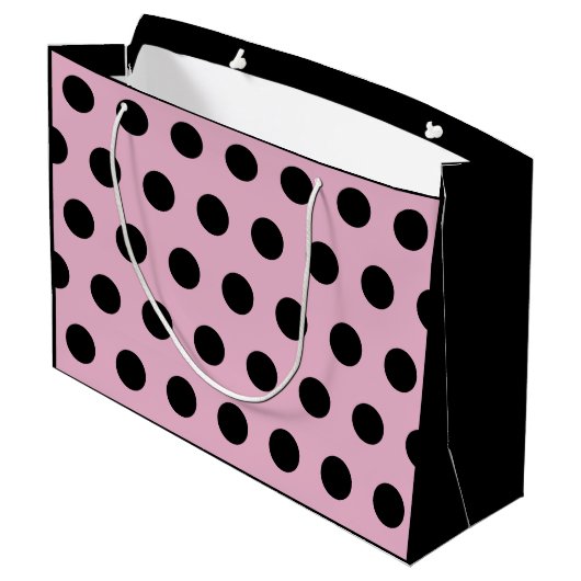 水玉模様抱き枕 – 大（ピンクと黒） ラージペーパーバッグ (裏面アングル)