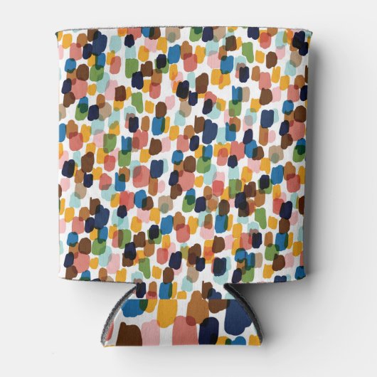 水玉模様数々の: – 色の手絵を描。 缶クーラー (正面)