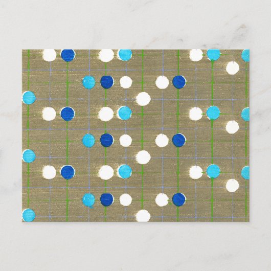 水玉模様日本の木版織物 ポストカード (正面)