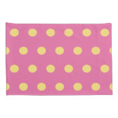 水玉模様枕ケース（ピンクとソフトイエロー） 枕カバー (裏面-右)