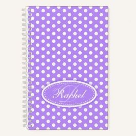 水玉模様模様パープル名前をカスタムするイニシャル ノートブック
