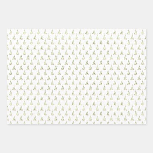 水玉模様水彩クリスマスツリー ラッピングペーパーシート (正面3)