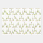 水玉模様水彩クリスマスツリー ラッピングペーパーシート (正面)