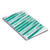 水玉模様水色ストライプパーソナライズされたジャーナル ノートブック (右側)