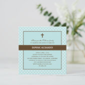 水玉模様洗礼/《キリスト教》洗礼式や命名式招待状 招待状 (スタンド正面)