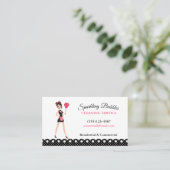 水玉模様漫画メイドハウス清掃サービス 名刺 (スタンド正面)