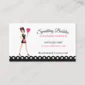 水玉模様漫画メイドハウス清掃サービス 名刺 (正面)