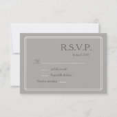 水玉模様灰色の白いトープのミニマリスト結婚式RSVP 招待状 (正面)
