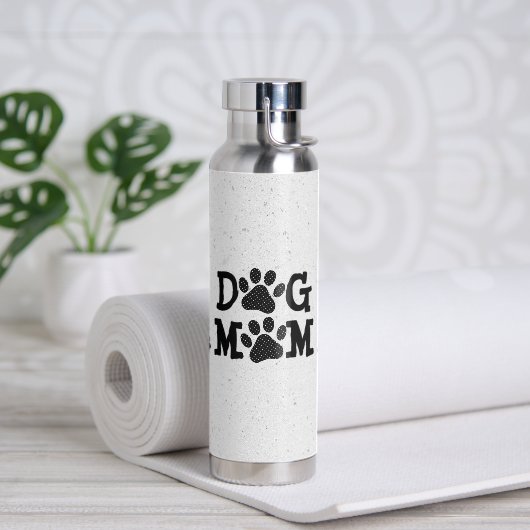 水玉模様犬のママの足跡 ウォーターボトル (ヨガ)