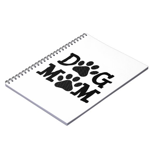 水玉模様犬のママの足跡 ノートブック (左側)