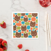 水玉模様猫柄 スタンダードカクテルナプキン (インサイチュ)