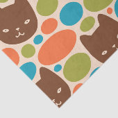 水玉模様猫柄 薄葉紙 (詳細)