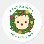 水玉模様猫 | Beige Cat カスタムChristmasパーティー ラウンドシール<br><div class="desc">かわいい水玉模様猫ステッカーに名前をカスタムする。クリスマスパーティー、誕生日パーティー、ベビーシャワー、学校イベントに最適。愛カスタマイズで作られたパッケージを作るたお気に入りのめ、あなたのフォントと色とユニークそれだ！</div>