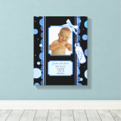 水玉模様男の赤ちゃんキャンバス印刷 キャンバスプリント (インサイチュ (ウッドフロア))