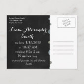 水玉模様男の赤ちゃん誕生発表葉書 案内ポストカード (裏面)