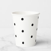 水玉模様白黒パタはっきりしたーンエレガント 紙コップ (裏面)