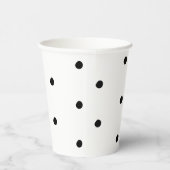 水玉模様白黒パタはっきりしたーンエレガント 紙コップ (右)