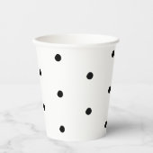 水玉模様白黒パタはっきりしたーンエレガント 紙コップ (正面)
