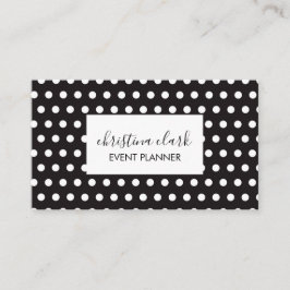 水玉模様白黒パーソナライズされた 名刺