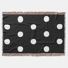水玉模様白黒ビッグはっきりしたパタエレガントーン スローブランケット