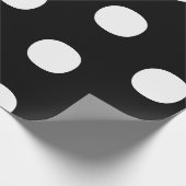 水玉模様白黒ビッグはっきりしたパタエレガントーン ラッピングペーパー (角)