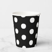 水玉模様白黒ビッグはっきりしたパタエレガントーン 紙コップ (裏面)