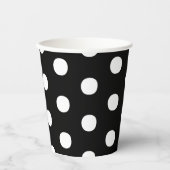 水玉模様白黒ビッグはっきりしたパタエレガントーン 紙コップ (正面)