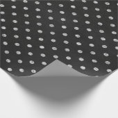 水玉模様白黒ラインChalkboardライン ラッピングペーパー (角)