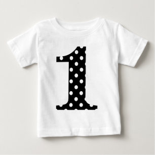 水玉模様白黒1 ベビーTシャツ