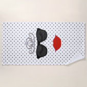 水玉模様私は衣服私のティアラパーティービーチタオル ビーチタオル (正面)