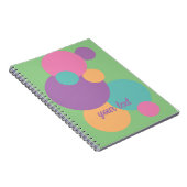 水玉模様紙吹雪ブライトカラフルデザイン ノートブック (右側)