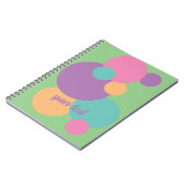 水玉模様紙吹雪ブライトカラフルデザイン ノートブック (左側)