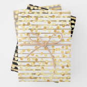 水玉模様紙吹雪白黒灰色パターン ラッピングペーパーシート (インサイチュ)