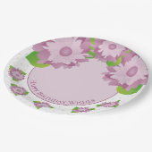 水玉模様紫フローラ ペーパープレート (アングル)