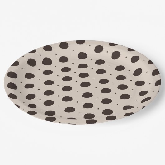 水玉模様結び目ブライダルシャワー ペーパープレート (アングル)