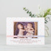 水玉模様縁どミックス写真の生誕発表 案内状 (スタンド正面)