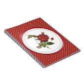 水玉模様花の意味 – 赤バラ ノートブック (右側)