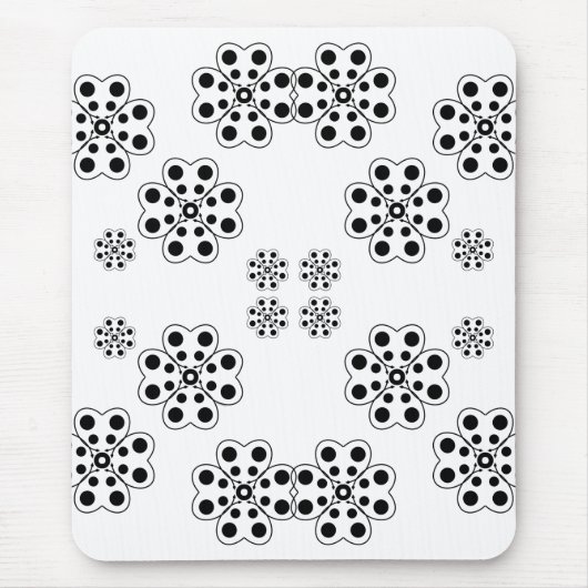 水玉模様花びらパターン マウスパッド (正面)