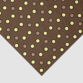 水玉模様茶色の黄色とベージュ 薄葉紙 (詳細)