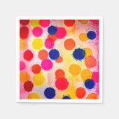 水玉模様虹色 スタンダードカクテルナプキン (正面)