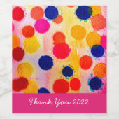 水玉模様虹色 ワインラベル (シングルラベル)