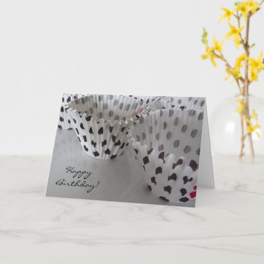 水玉模様誕生日の希望 カード (黄色い花)