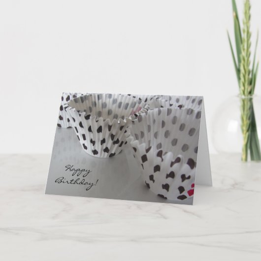 水玉模様誕生日の希望 カード (正面)